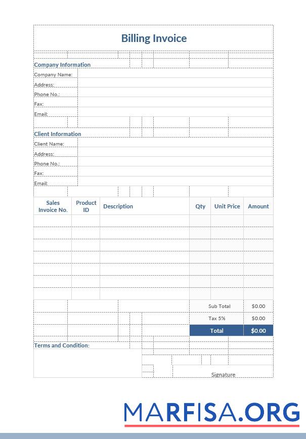 Realistic Dining Invoice Template